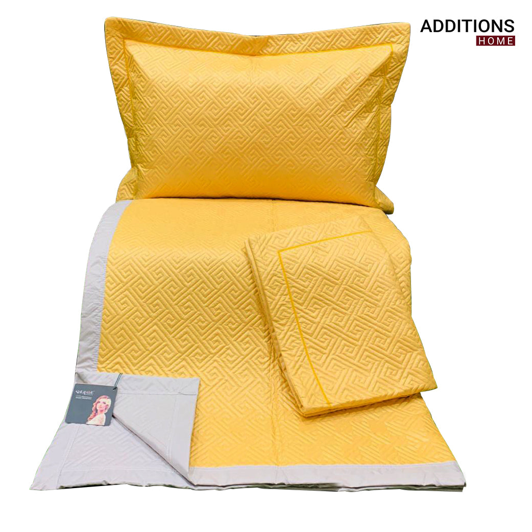 Solid Color Reversible Quilted Bedspread/Coverlet/Bed Cover with 2 Pillow Covers (King Size: 96x104 Inch)