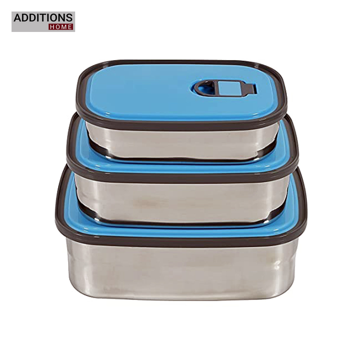 Stainless-Steel Leak-Proof Lunch Box for Office , Airtight Tiffin Box for Boys & Girls Set of Three.