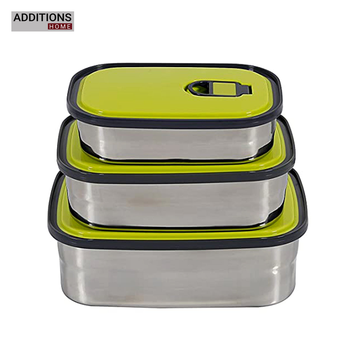 Stainless-Steel Leak-Proof Lunch Box for Office , Airtight Tiffin Box for Boys & Girls Set of Three.