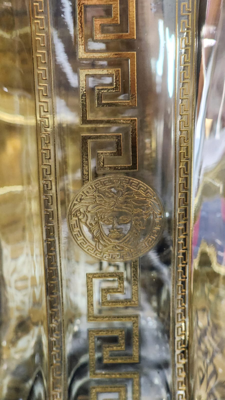 Hand Crafted Gold Plated Jug 1750 ml, With Long Glasses 370 ML, for Home and Kitchen Set of 7.