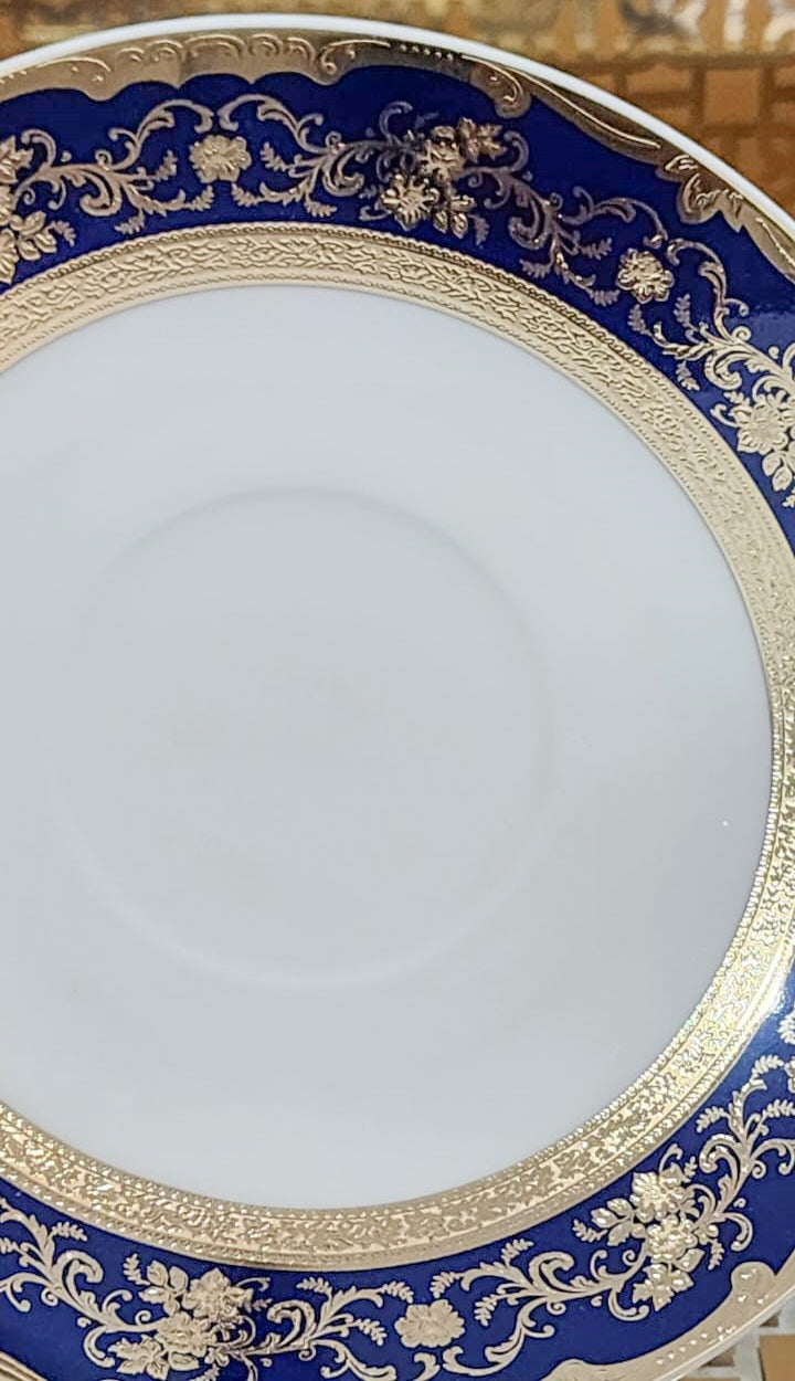 Luxury Embossed Gold Plated Cup & Saucer Royal Style Bone China, Set Of 6 (MADE IN JAPAN)