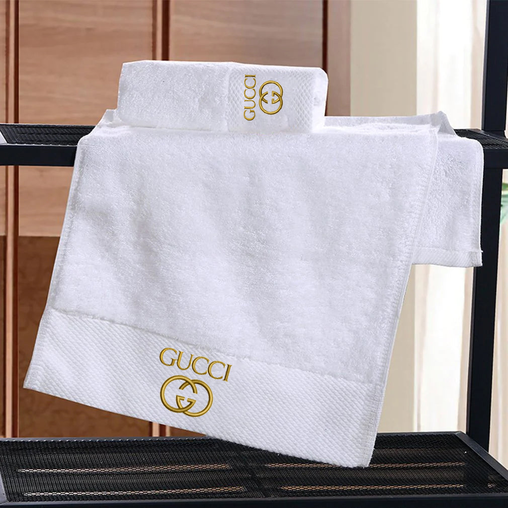Embroidered Highly Absorbent Luxury Bath Towel Set Of 3
