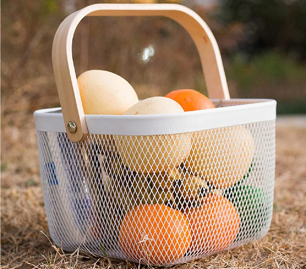 Bamboo Handle Multi-functional Hanging Basket