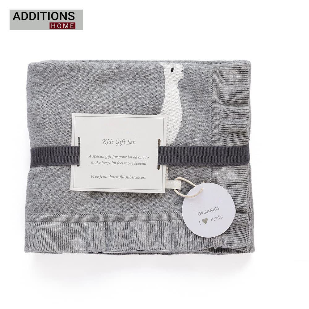 Sweet Lama Gift Bundle- (Set of 2 - Blanket & Soft Toy ) in Light Grey