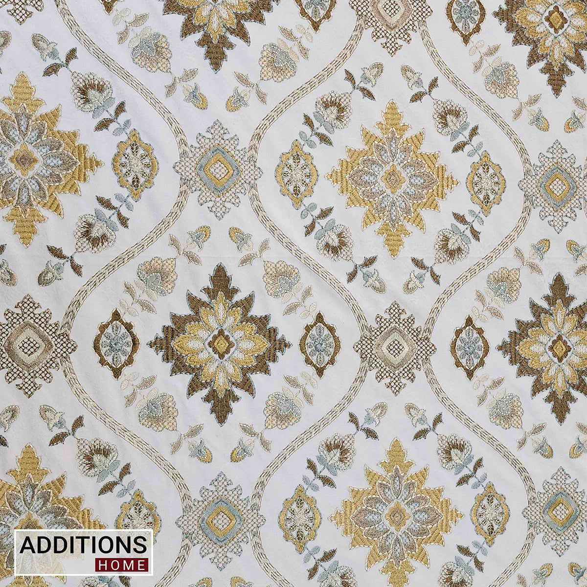 Intricately Embroidered Linen Fabric Bedcover, Dressed With Satin Borders To Make Your Room Look Royal (King Size) Set of 5