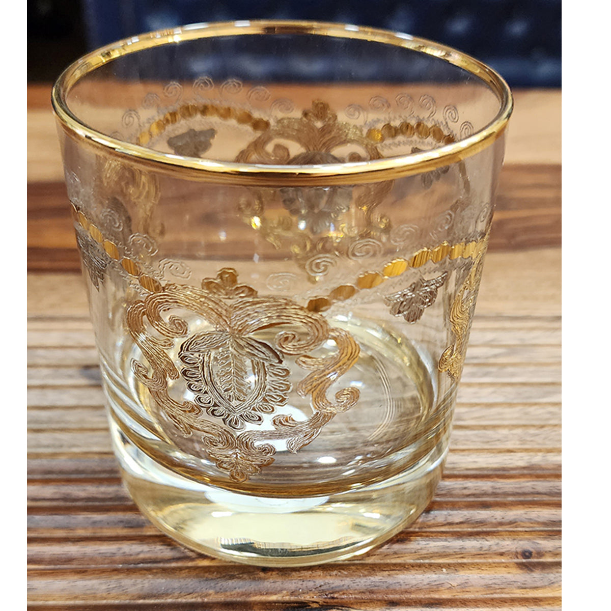 Hand Crafted Gold Plated Whiskey Glasses Capacity: 360 ML, for Home and Kitchen - Ideal Gift for Housewarming