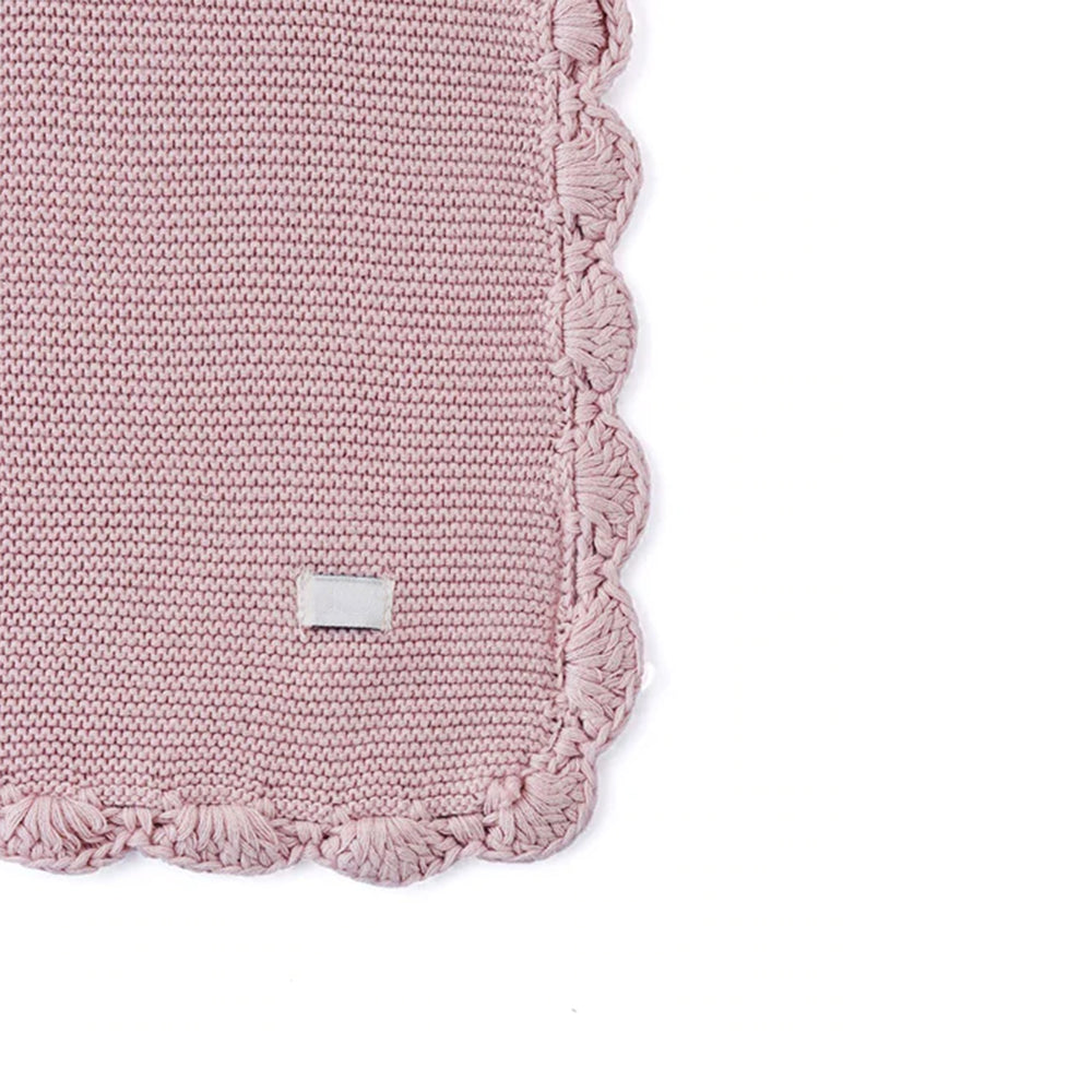 Rabbit- Pink Pearl Cotton Knitted All Season AC Blanket with Cuddle Cloth Set for Babies (Set of 2 - Blanket & Soft Toy )