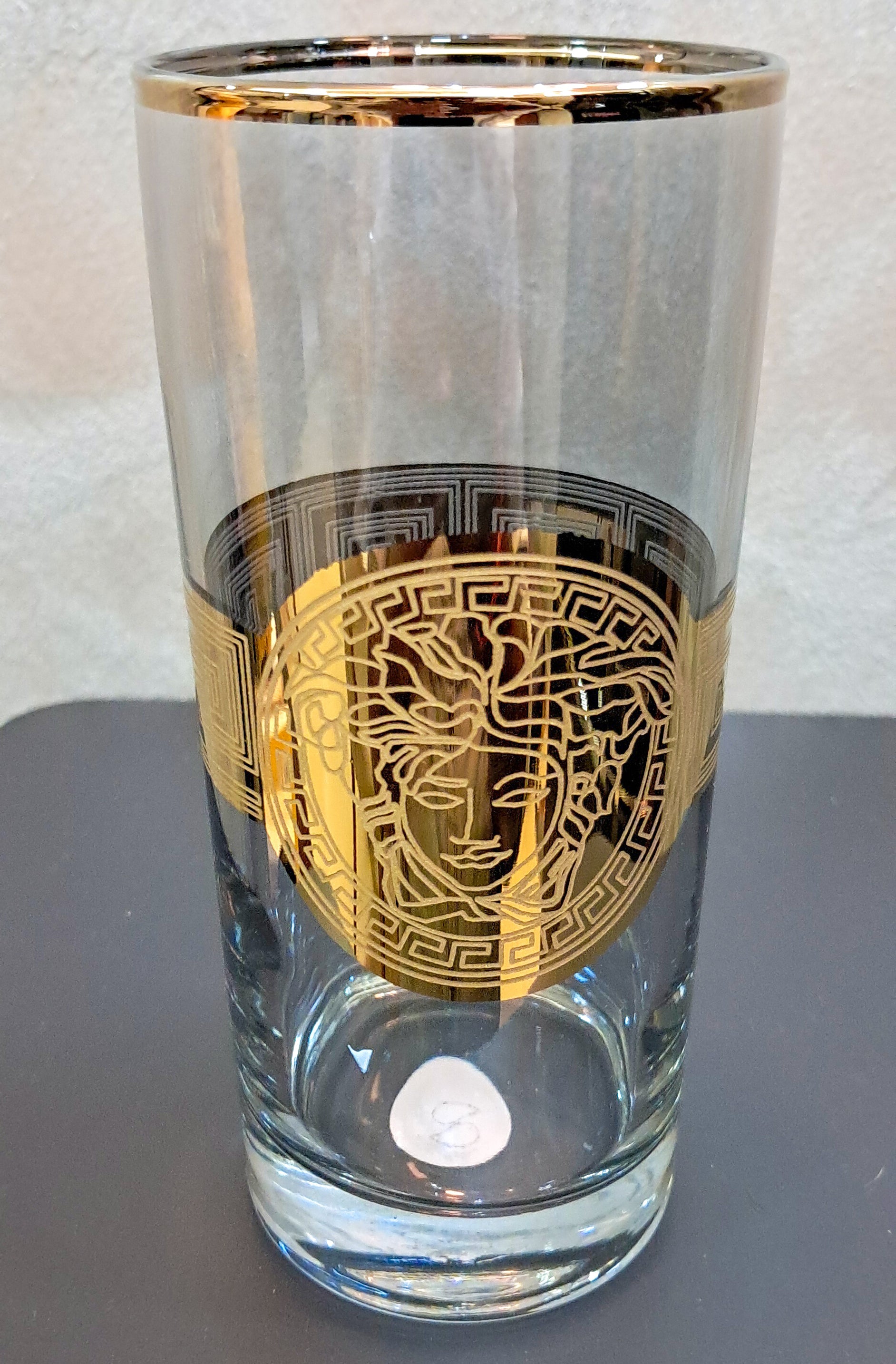 Gold Plated Amber Black Long Glasses Capacity: 370 ML, for Home and Kitchen - Ideal Gift for Housewarming
