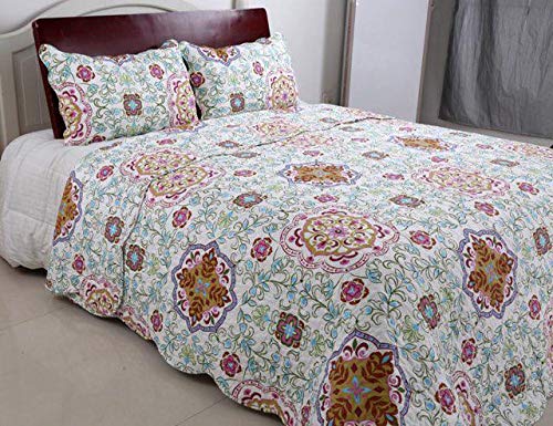 Quilted Bedspread/Coverlet/Bed Cover with 2 Pillow Covers (King Size: 90x108 Inch)