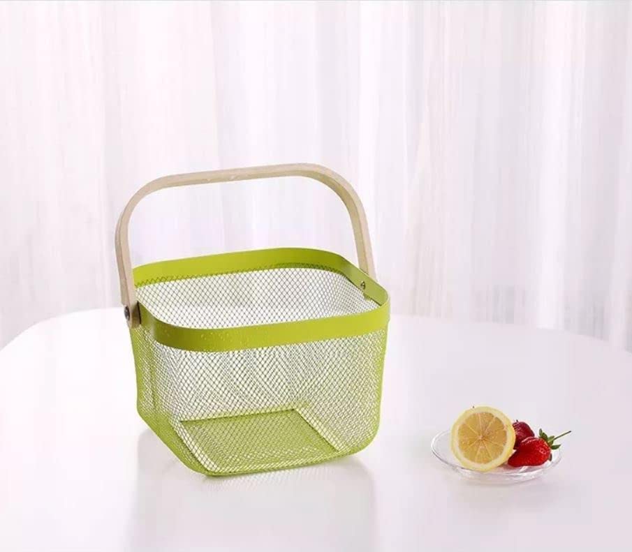 Bamboo Handle Multi-functional Hanging Basket