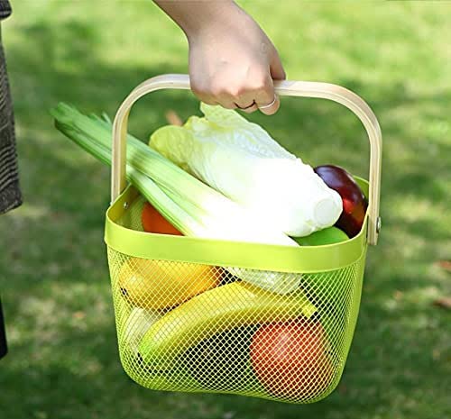Bamboo Handle Multi-functional Hanging Basket
