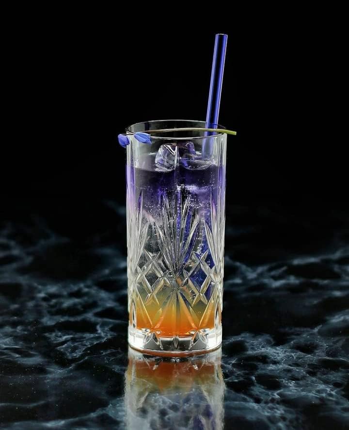 RCR (Made in Italy) Melodia Crystal Long drink cocktail Tumblers Glasses, 360 ml, Set of 6