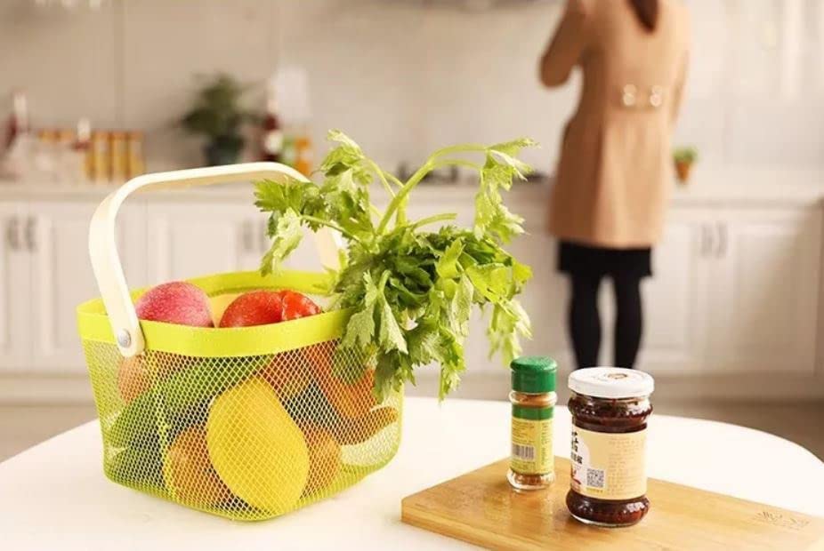 Bamboo Handle Multi-functional Hanging Basket