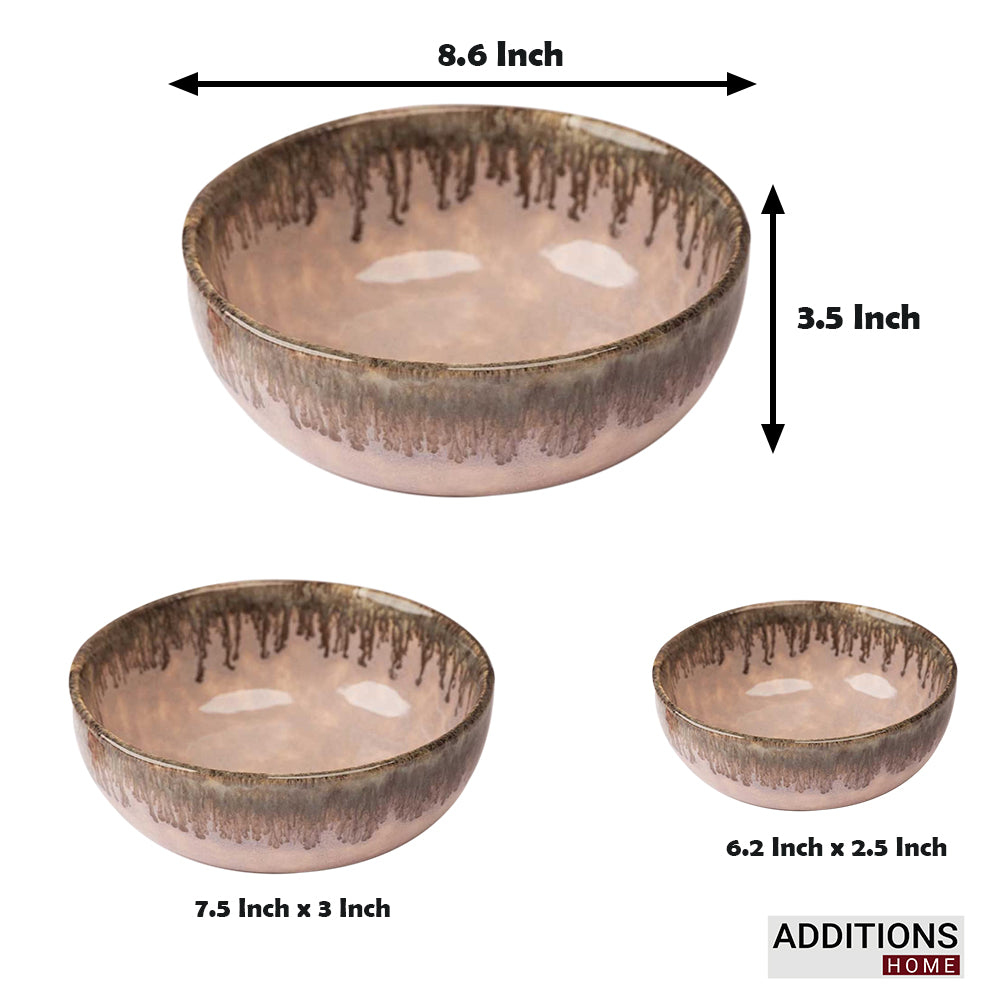 Peachy Stone Serving Bowls – Set of 3