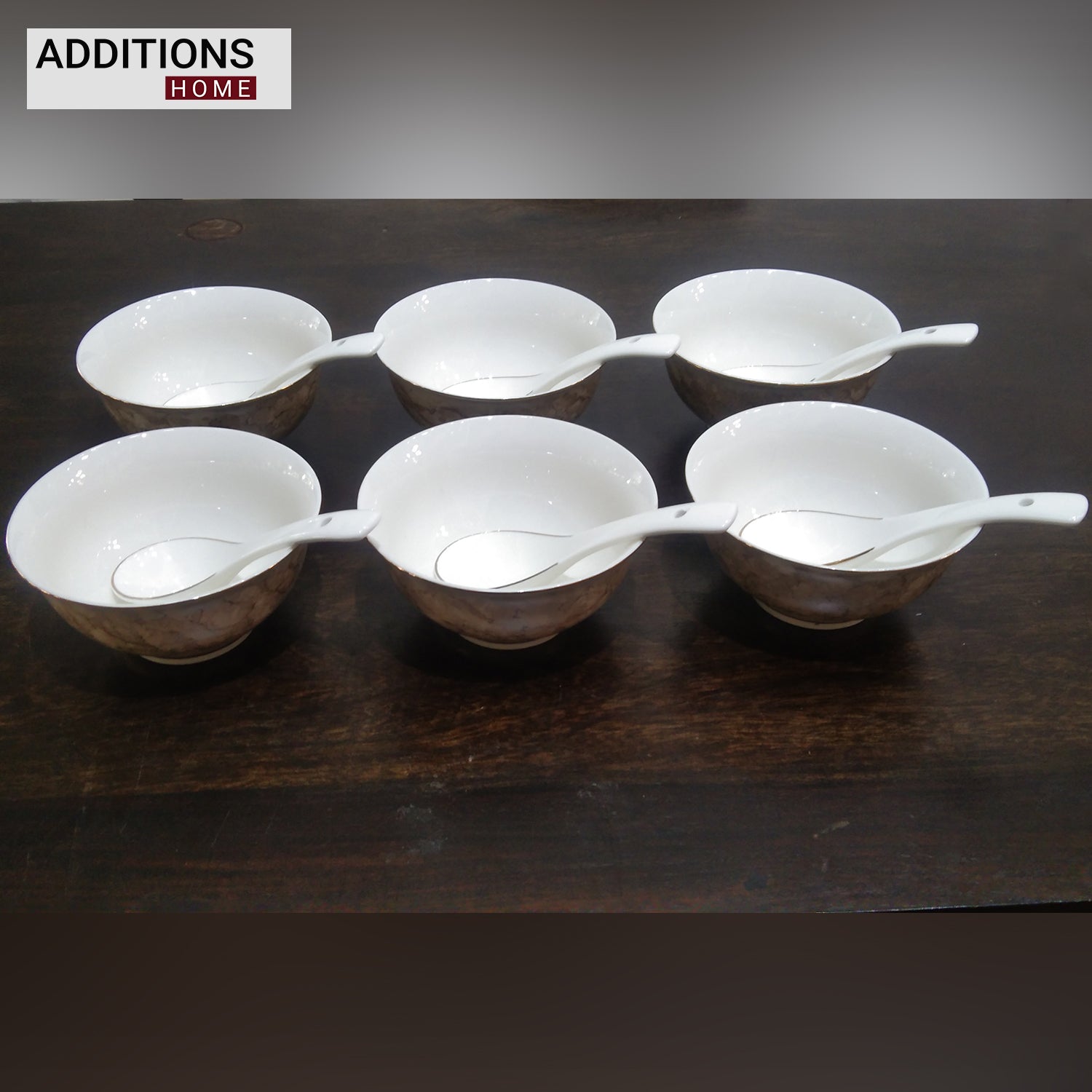 Marble Texture Soup Bowl Made in Turkey. (Set of 6)
