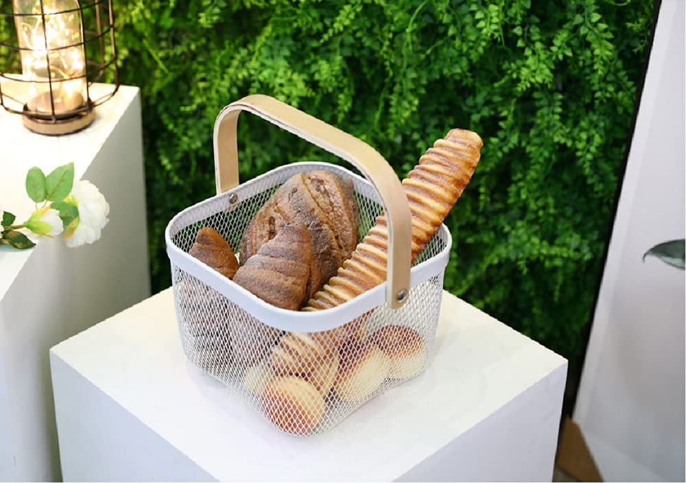 Bamboo Handle Multi-functional Hanging Basket