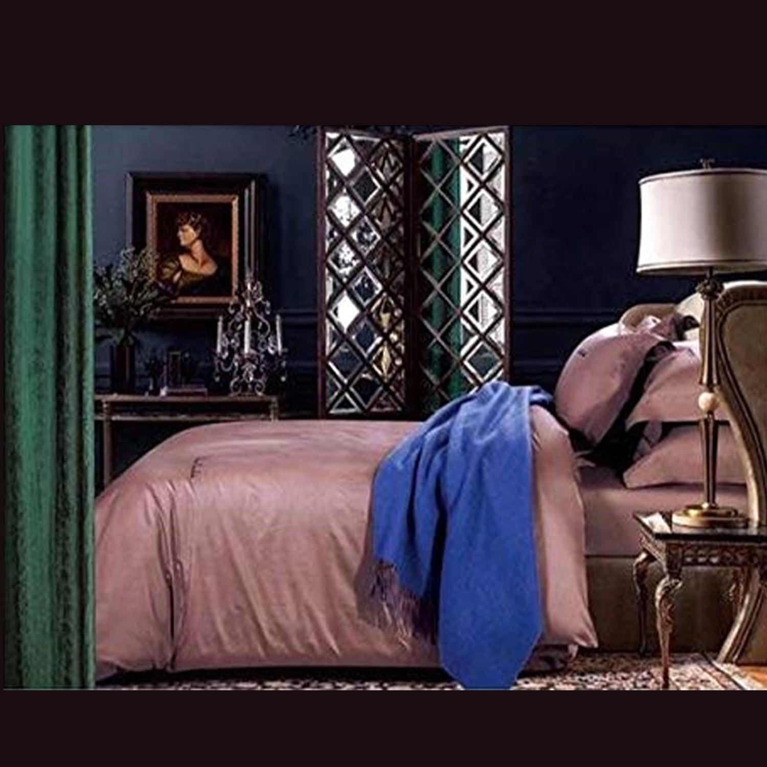 100% Cotton Tencel 600 Tc Super King Size 108" X 108" Double Bedsheet and 88" X 96" Duvet Cover with 2 Pillow Covers - 4 Pcs Set