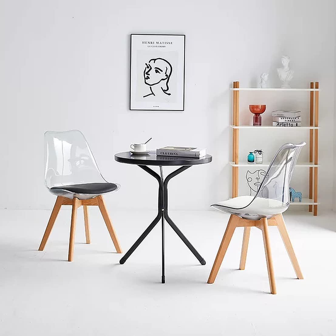 Stylish & Elegant Transparent Crystal Clear Chair with Cushion for Comfort. 1 Pcs