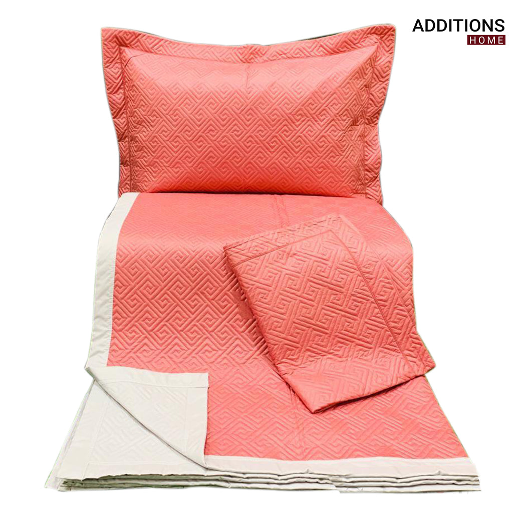 Solid Color Reversible Quilted Bedspread/Coverlet/Bed Cover with 2 Pillow Covers (King Size: 96x104 Inch)