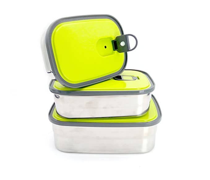 Stainless-Steel Leak-Proof Lunch Box for Office , Airtight Tiffin Box for Boys & Girls Set of Three.