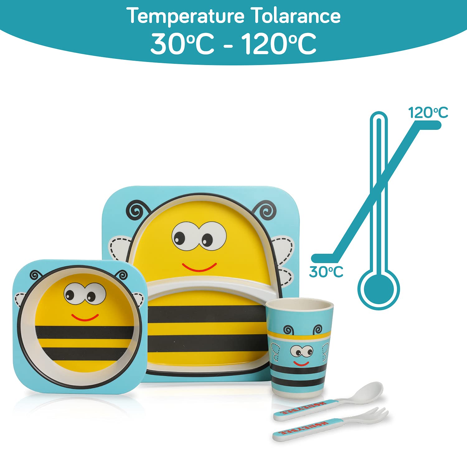 Bamboo Fiber Kids Set, 5 Pcs Set.