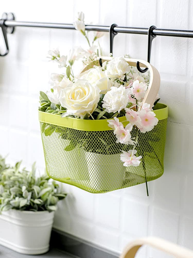 Bamboo Handle Multi-functional Hanging Basket