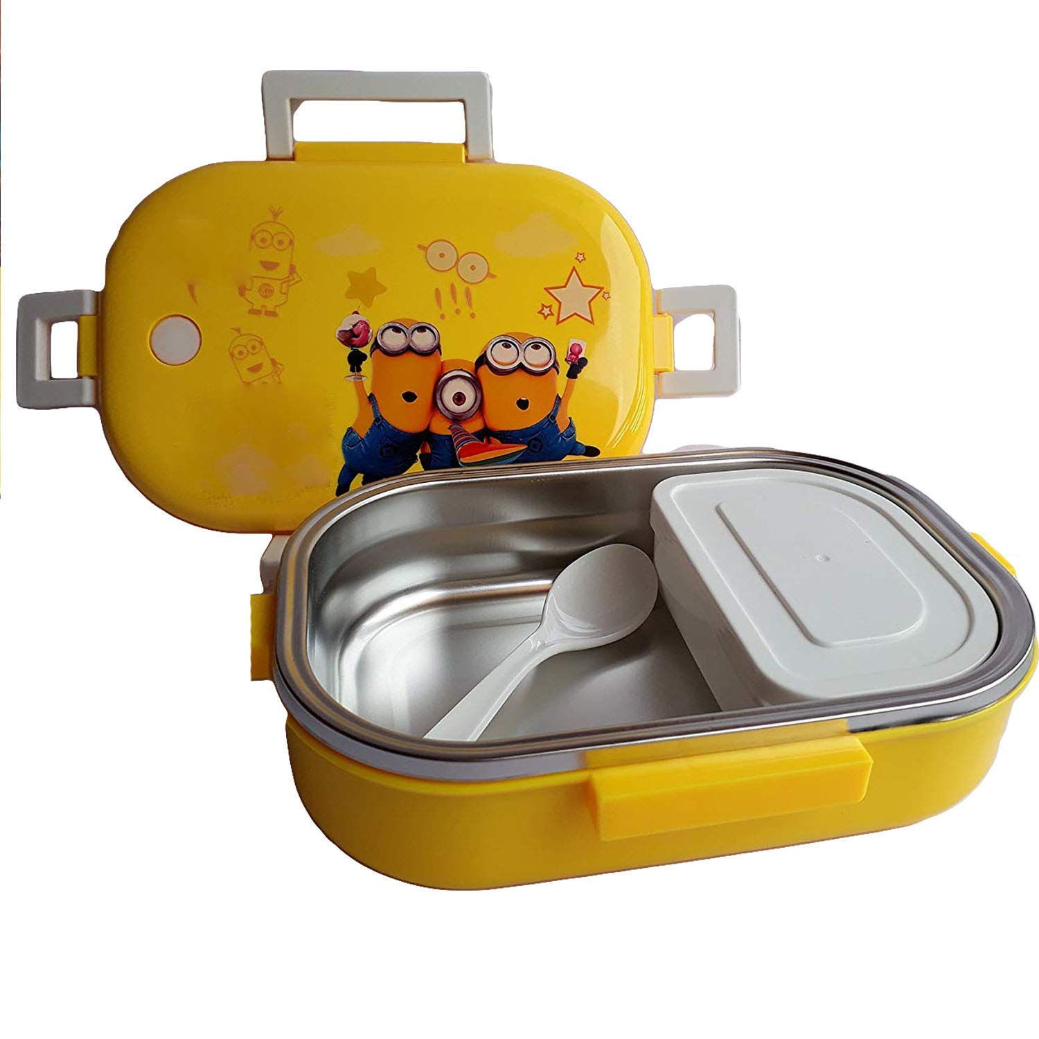 Cartoon Print Stainless Steel Insulated Lunch Box | Tiffin for School College and Office Lunchbox for Birthday Return Gift Boys Girls Kids