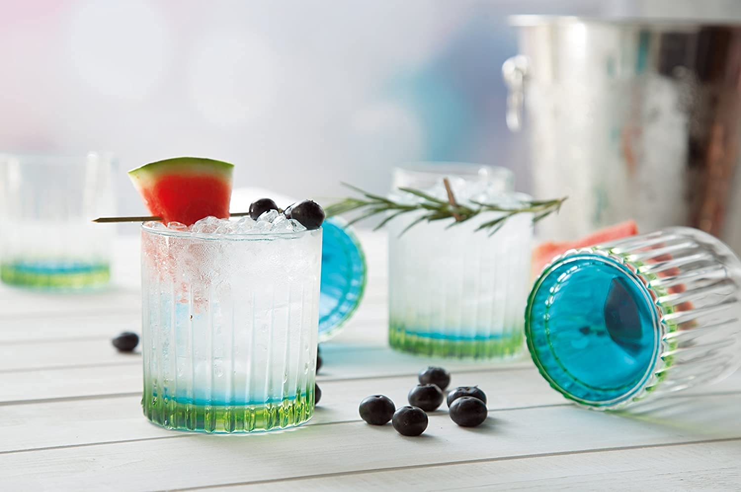 RCR (Made in Italy) Gipsy Colour Whisky Water Tumblers Glasses, 360 ml, Set of 6