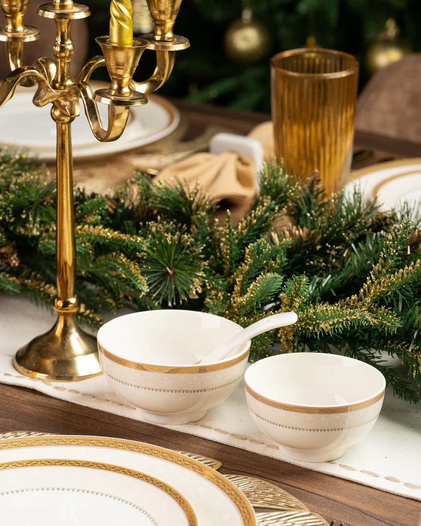 Fine Bone China Dinner Set 24K Gold Plated 38 PCS