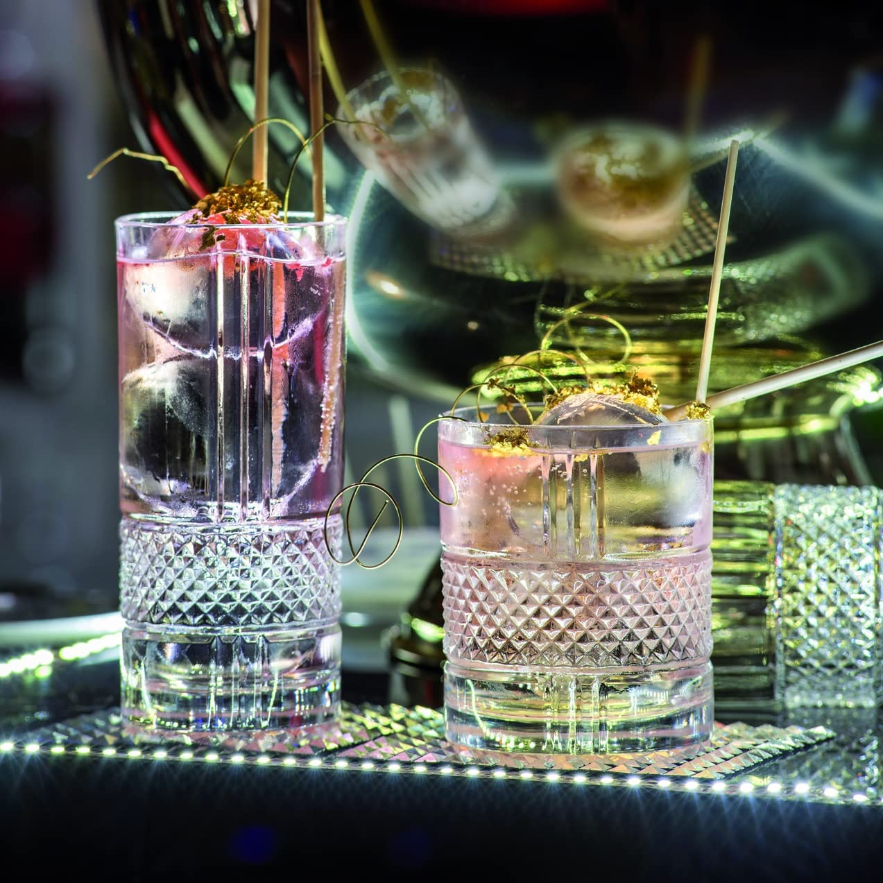 RCR (Made in Italy) Brillante Crystal Long drink cocktail Tumblers Glasses, 360 ml, Set of 6