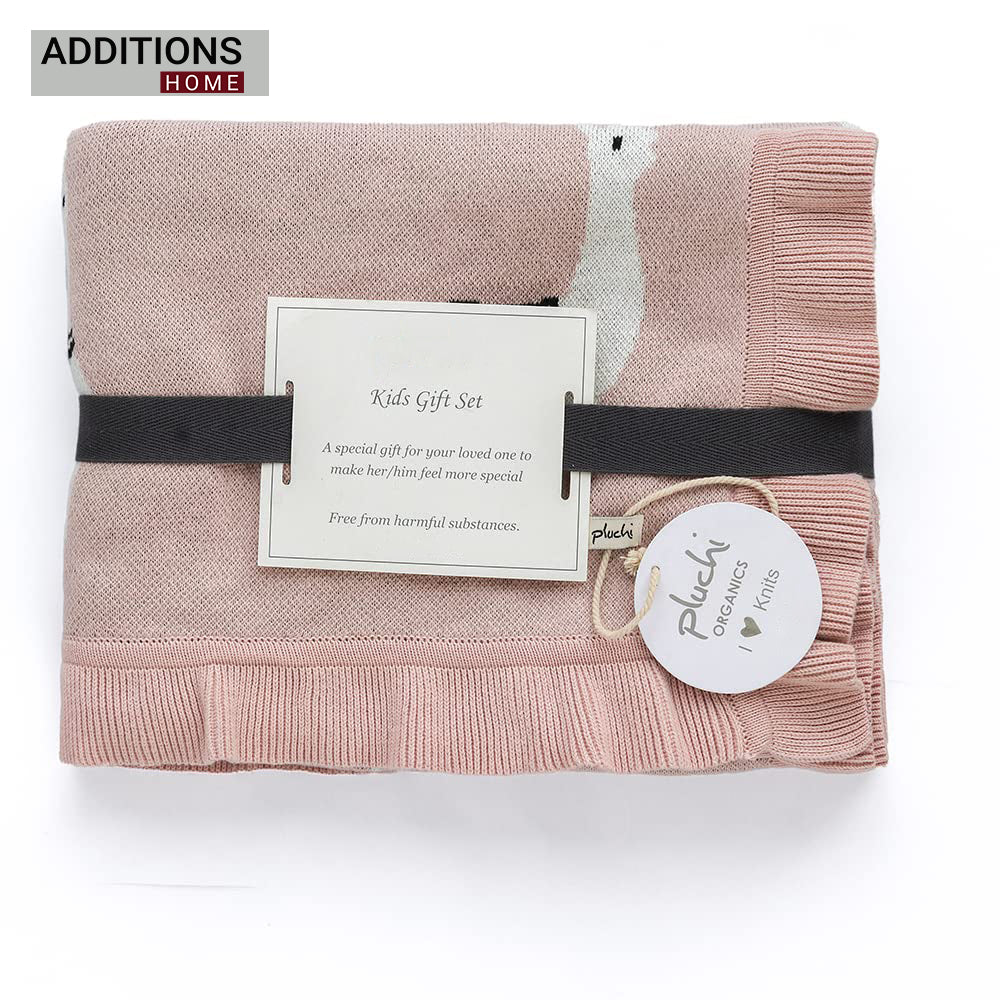 Sweet Lama Gift Bundle- (Set of 2 - Blanket & Soft Toy ) in Pink Pearl