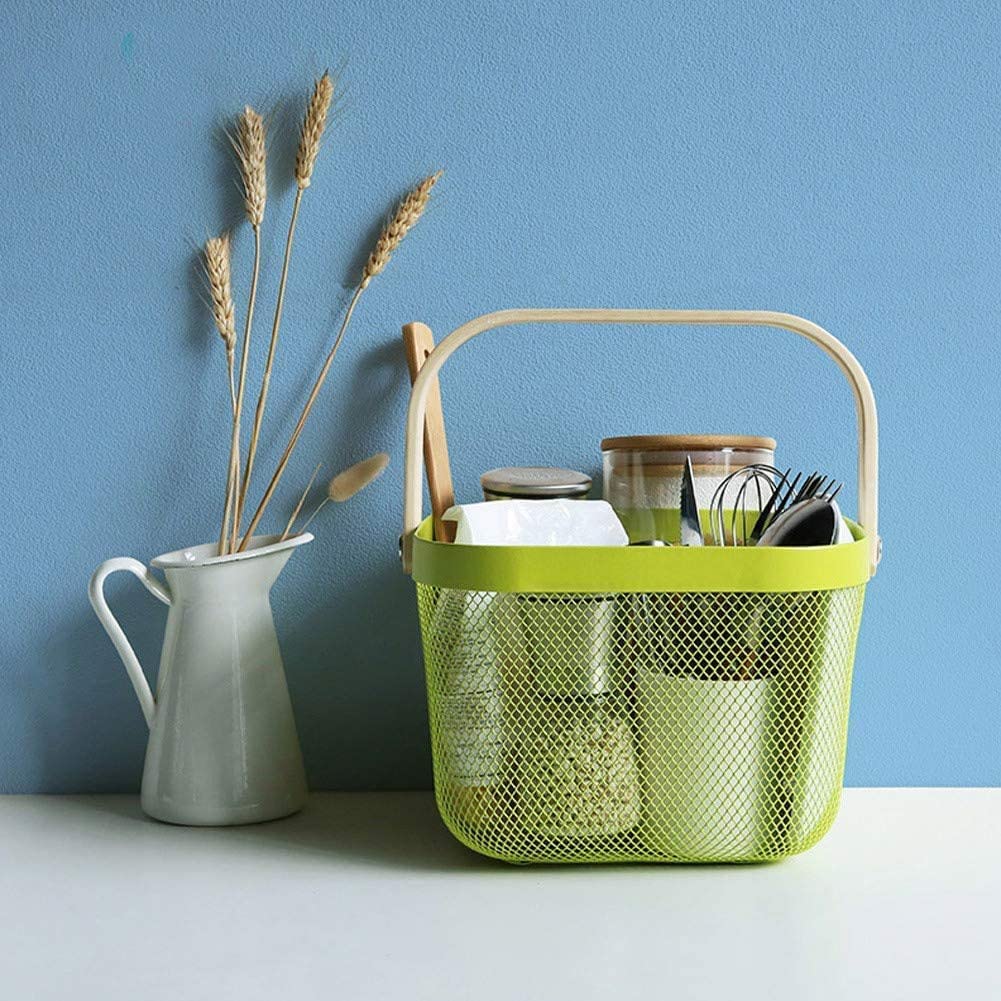 Bamboo Handle Multi-functional Hanging Basket
