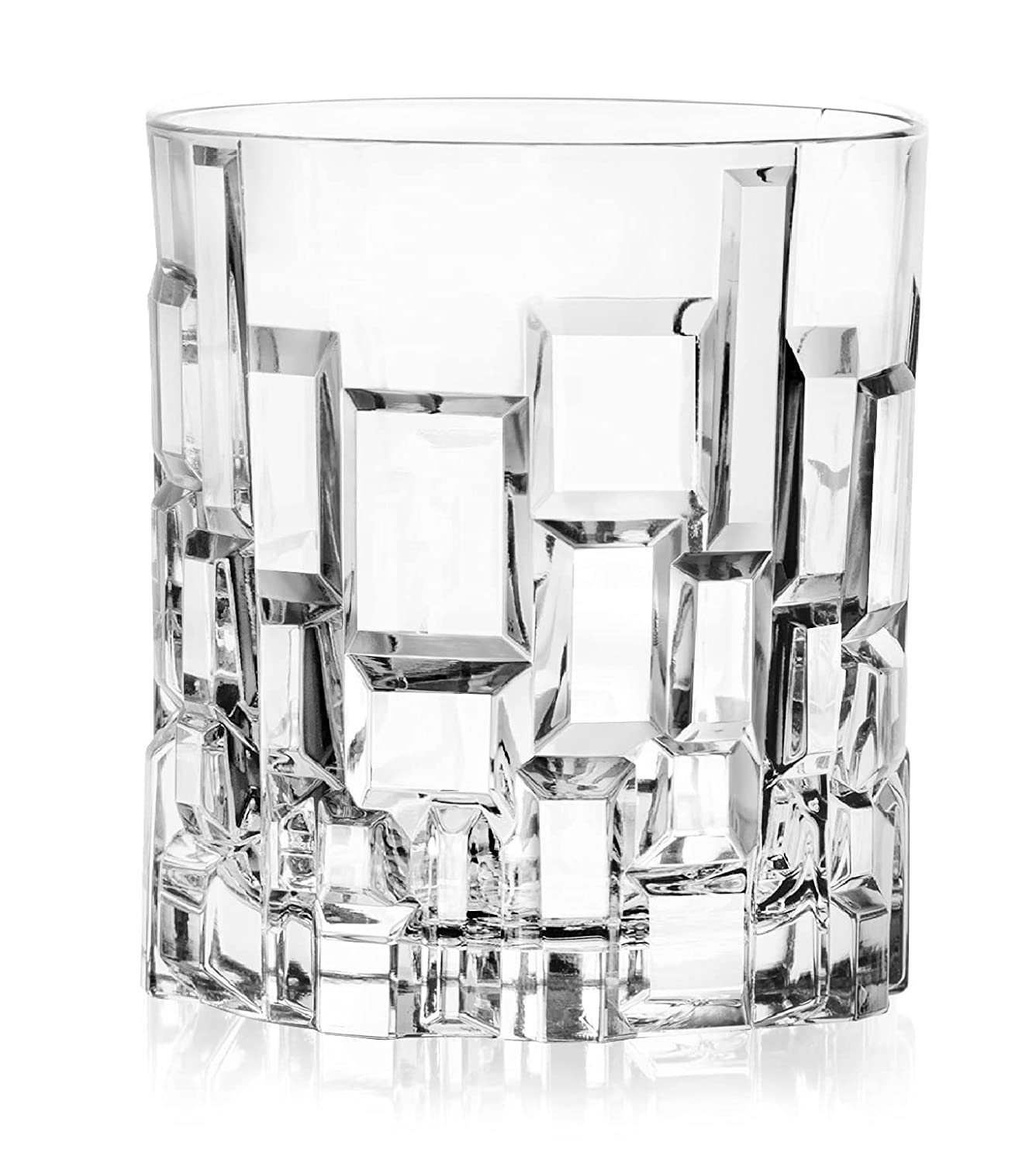 RCR (Made in Italy) Etna Crystal Limited Edition Collection Short Whisky Water Tumblers Glasses, 330 ml, Set of 6