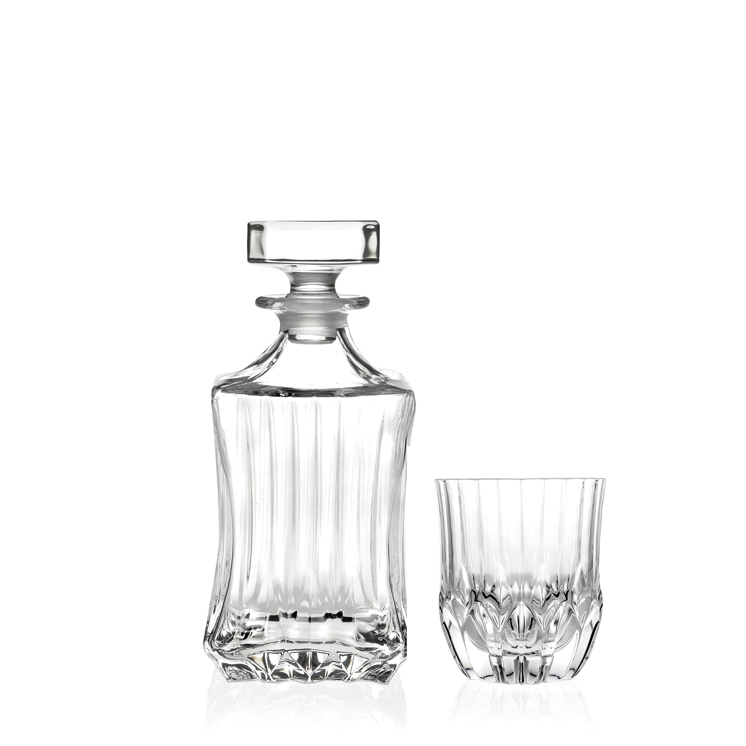 RCR(Made In Italy) Adagio Crystal Whisky Decanter 850 ML with 6 Glasses(7 PC Set)