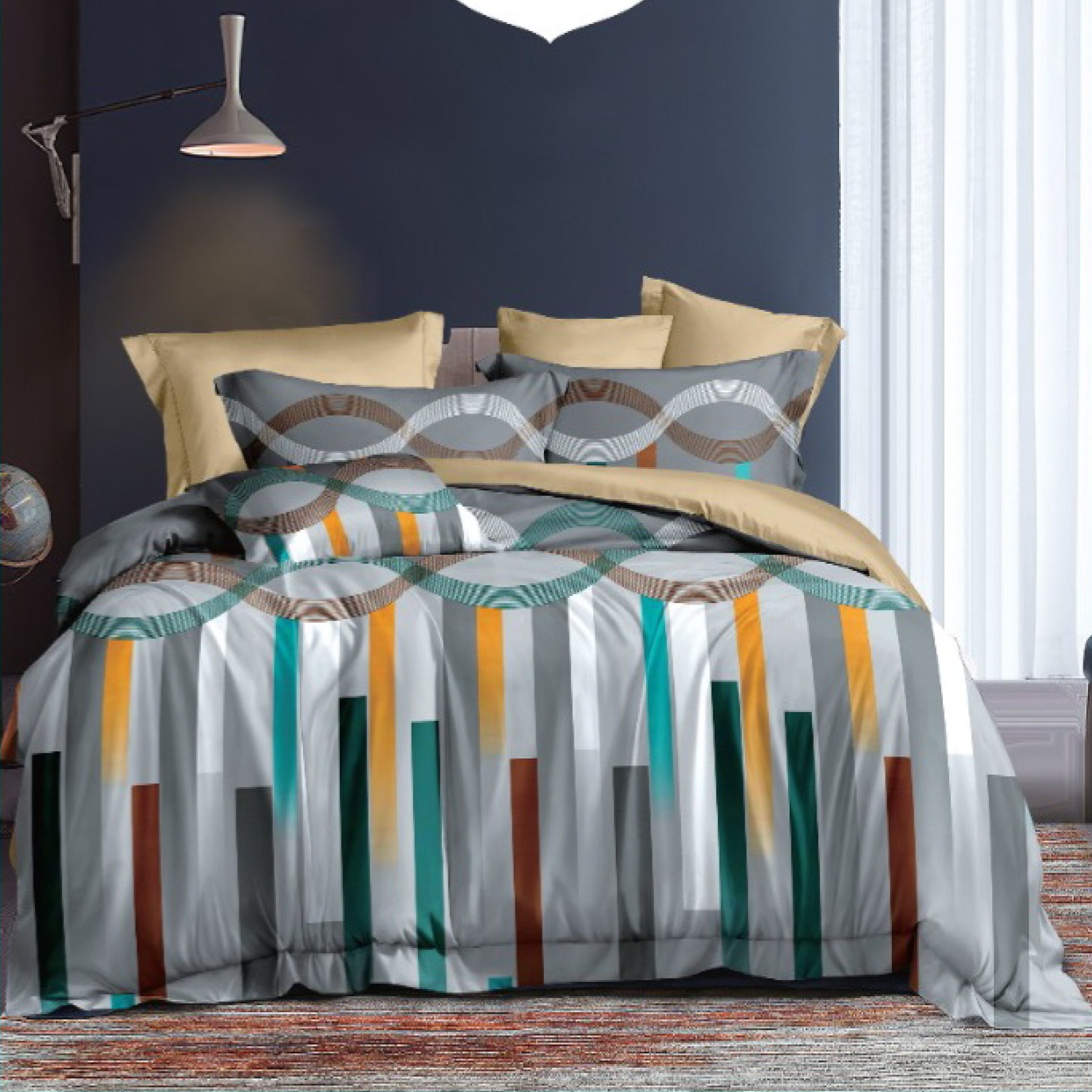 100% Comfortable 250 TC Super King Size Double Bedsheet - 108" X 108" with 2 Pillow Covers - 3 Pcs Set