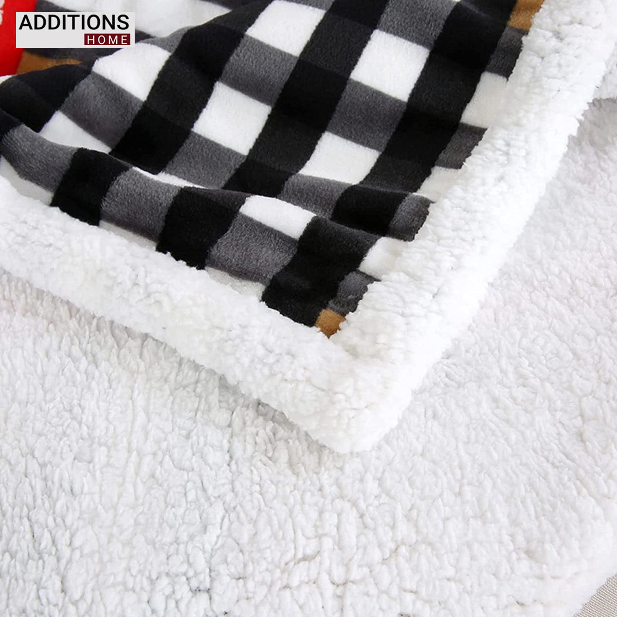 Winter Mink Warm Blanket with Sherpa Back Double Bed 220 x 240 Cms
