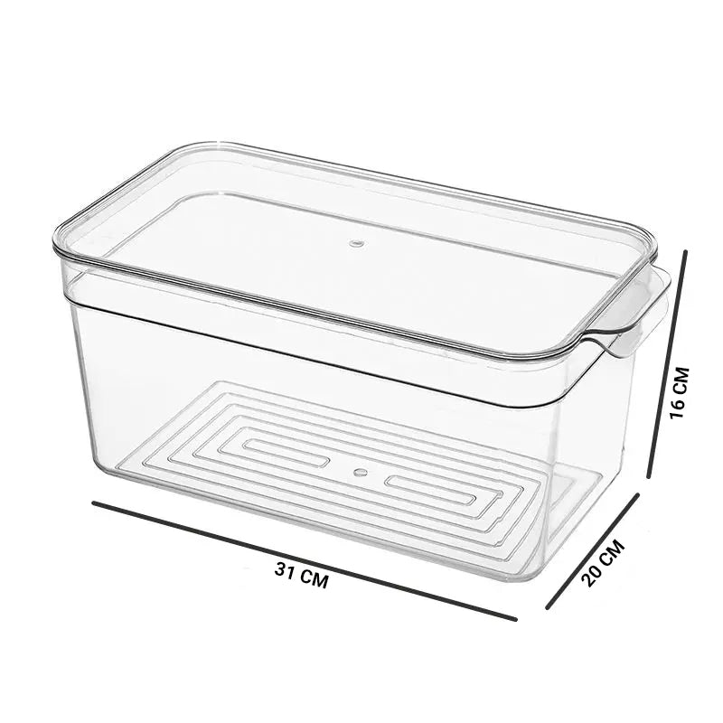5pcs Fridge Storage Organizer Set, BPA-free, Different Function Stackable Plastic Transparent Pantry Storage Bin With Handle