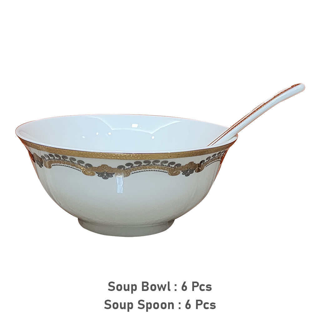 Fine Bone China Dinner Set 24k" Gold Plated 35 PCS.