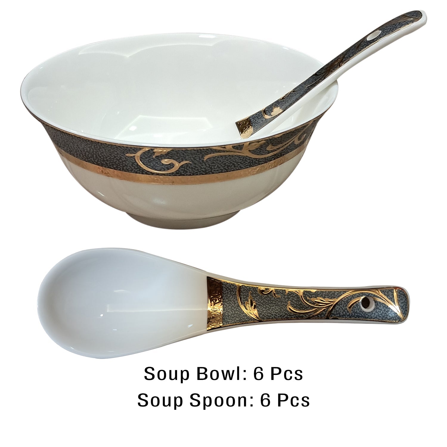 Fine Bone China Dinner Set 24K Real Gold Plated 35 PCS.