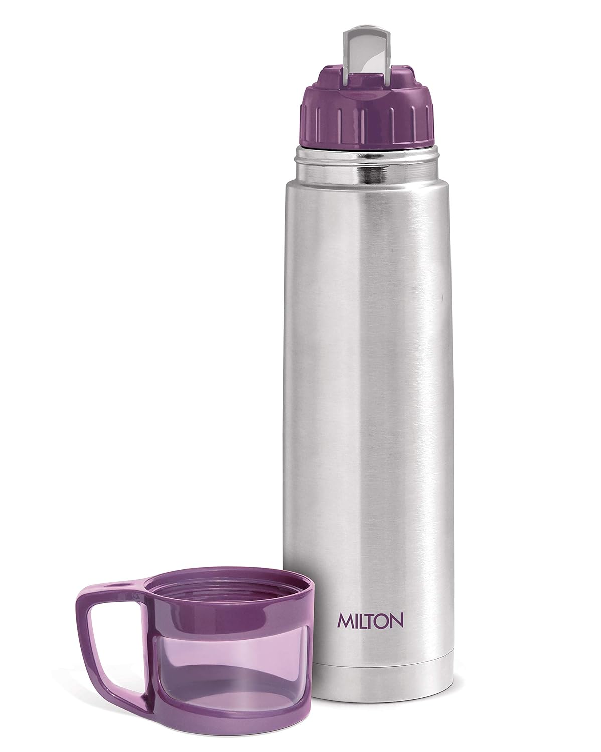 Thermosteel 24 Hours Hot and Cold Water Bottle with Drinking Cup Lid, 1 Litre, Purple