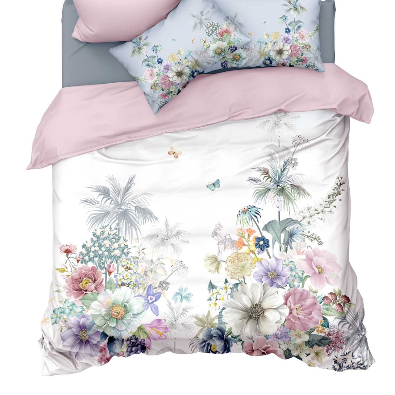 100% Comfortable 300 TC King Size Double Bedsheet Digital Print - 250 X 275 CM with 2 Pillow Covers - 3 Pcs Set