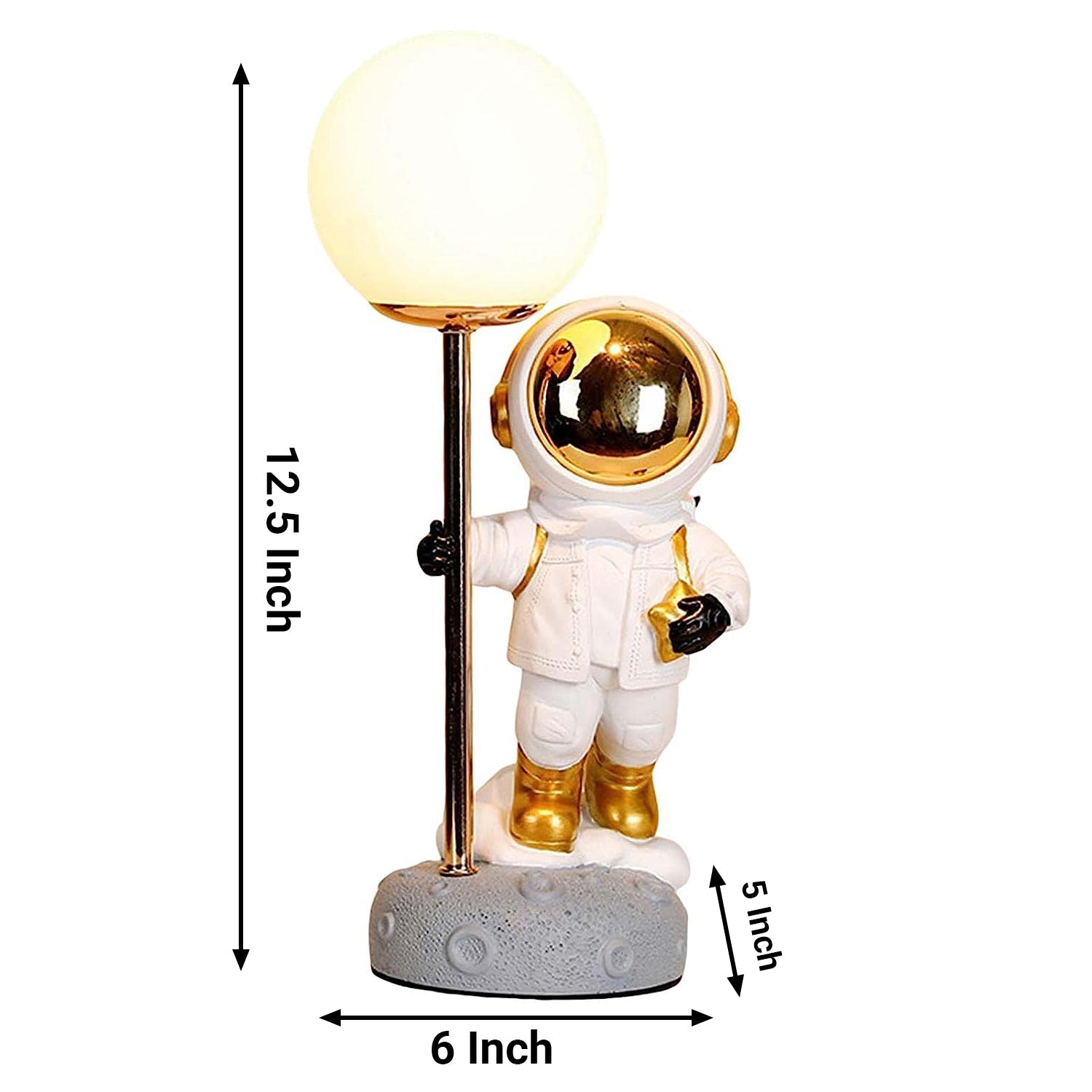 Astronaut Table USB Lamp/Spaceman Bedroom Bedside Light (Golden)