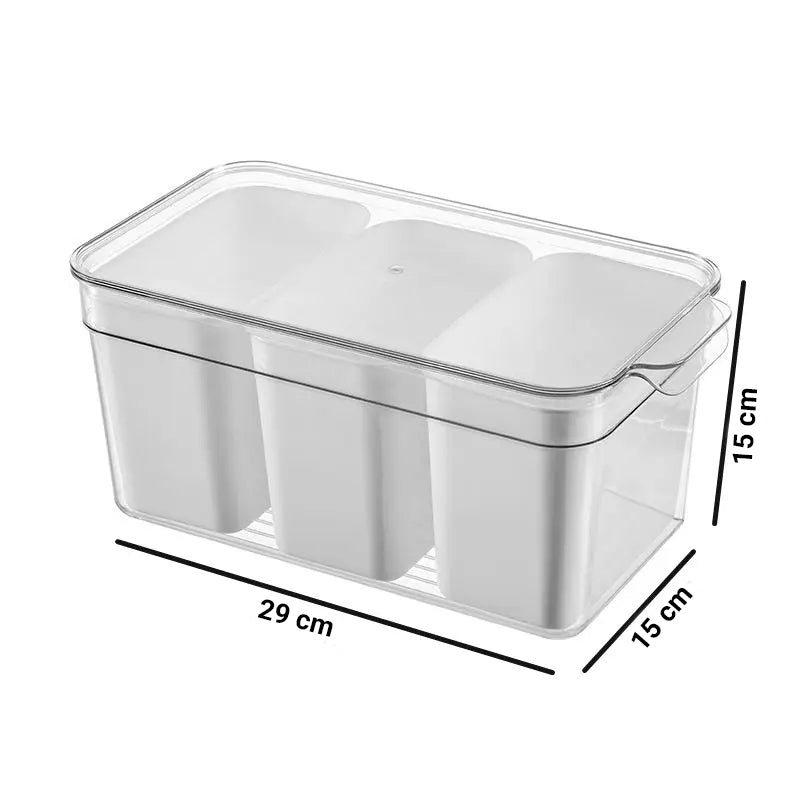 5pcs Fridge Storage Organizer Set, BPA-free, Different Function Stackable Plastic Transparent Pantry Storage Bin With Handle