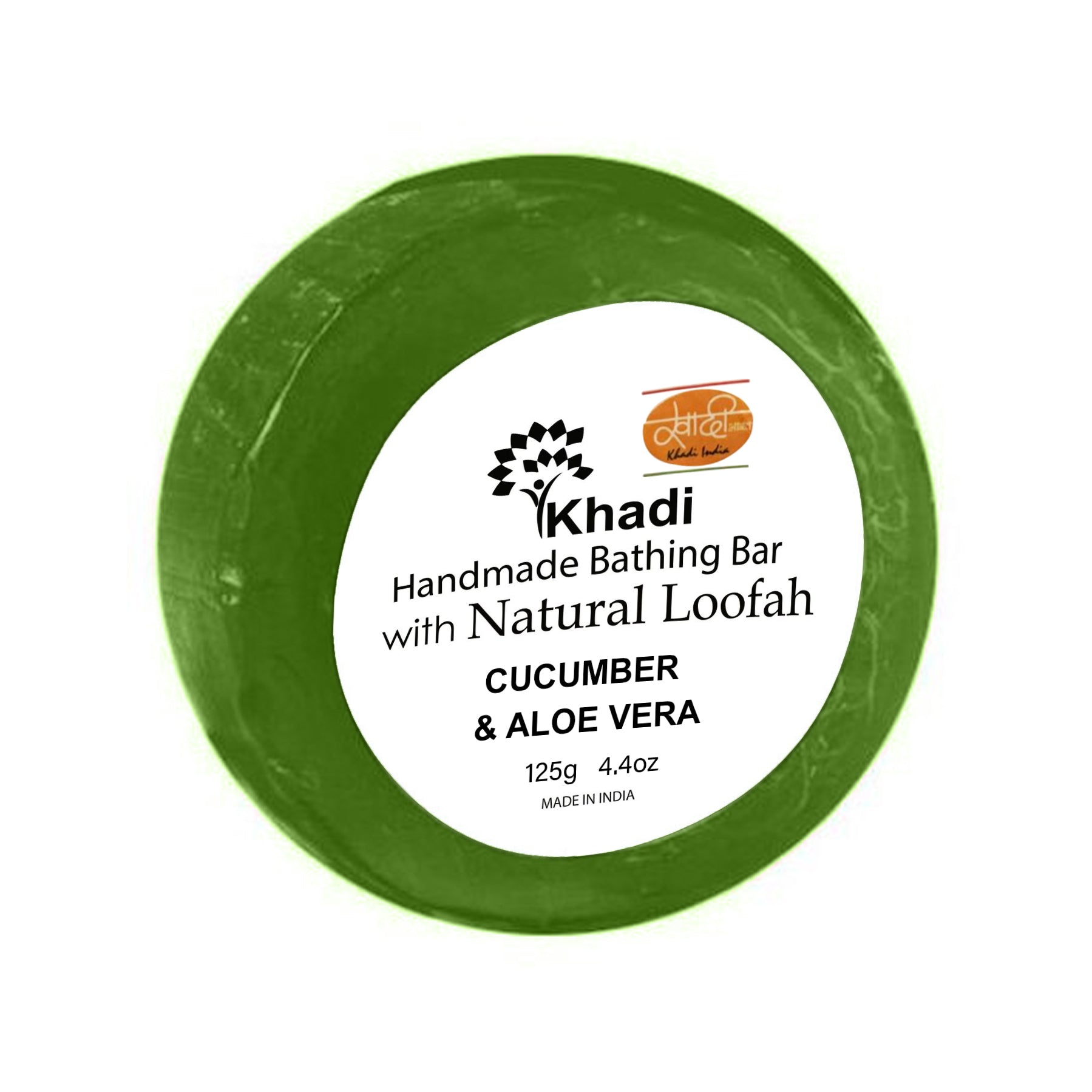 CUCUMBER & ALOE VERA LOOFAH SOAP - 125G . (Set Of 6 Pcs)