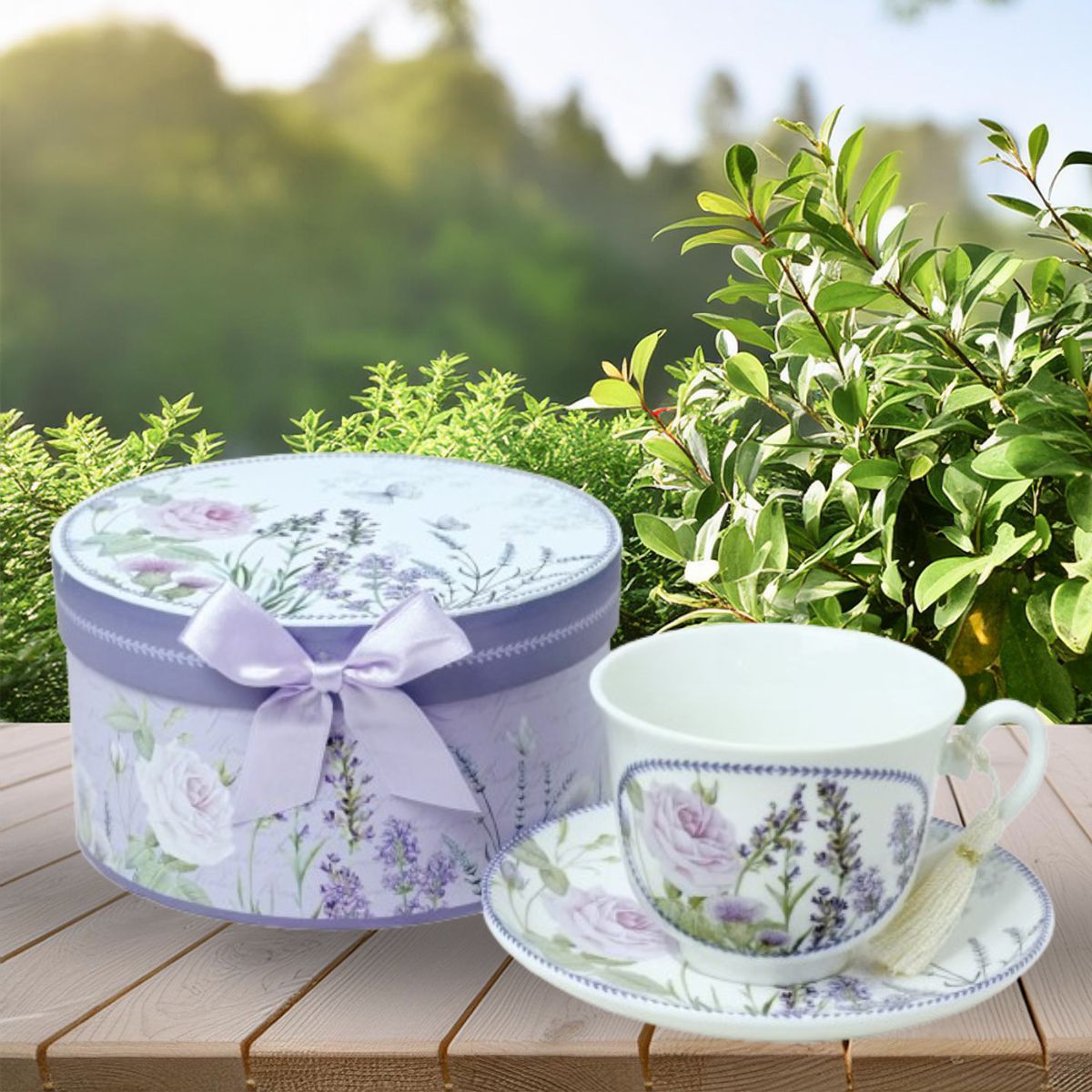 Luxury printed Fine English Bone China Cup & Saucer with Gift Box (Set of 6 PC)