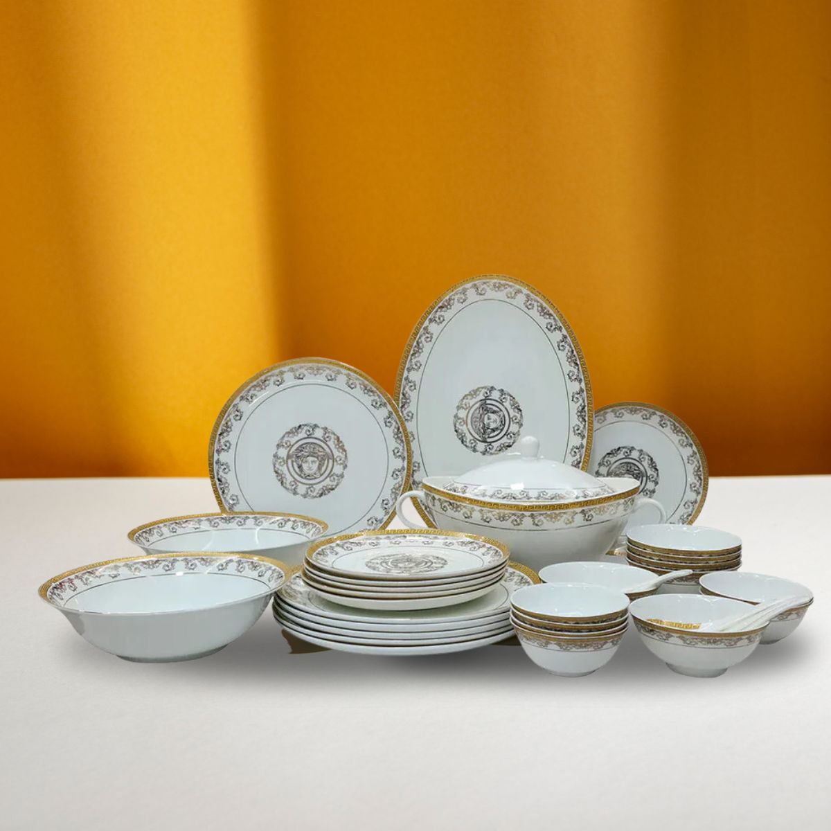 Fine Bone China Dinner Set 24K" Real Gold Plated 35 PCS.