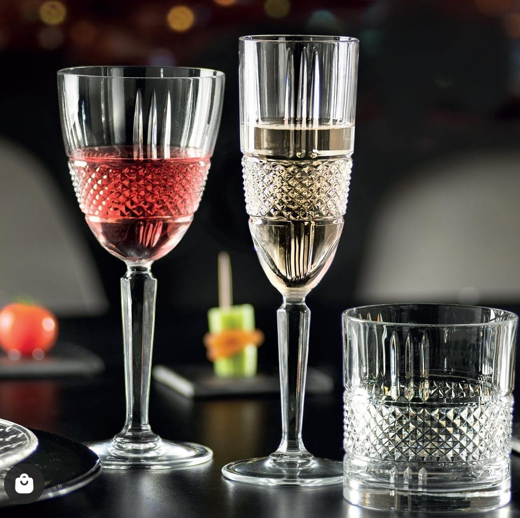 RCR (Made in Italy) Brillante Crystal Champagne Goblet Glasses, 190 ml, Set of 6
