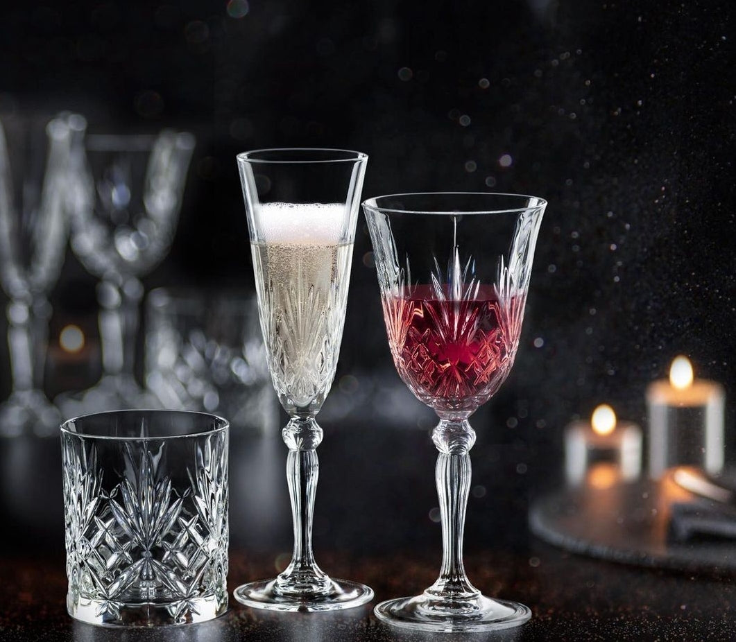RCR (Made in Italy) Melodia Crystal Wine Goblet Glasses, 290 ml, Set of 6