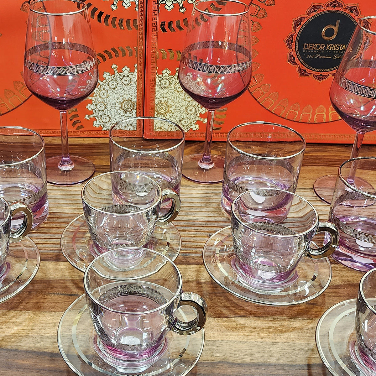 Glass , Cup & Saucer Carnival Set Of 18 Pcs.