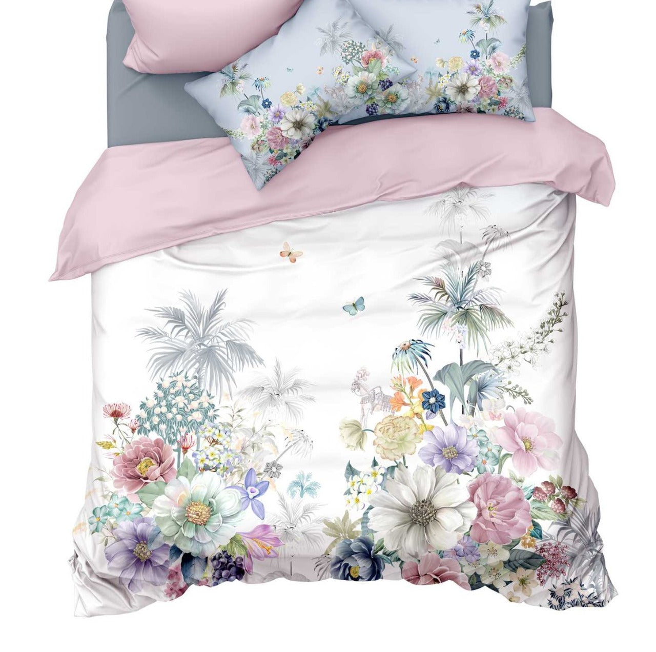 100% Comfortable 300 TC King Size Double Bedsheet Digital Print - 250 X 275 CM with 2 Pillow Covers - 3 Pcs Set